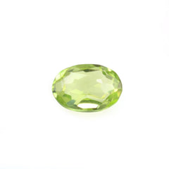 PERIDOT IRREGULAR CUT BRIOLETTE OVAL (TOP) 6X4MM 0.50 Cts.