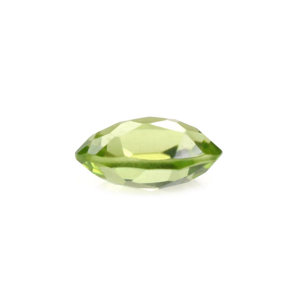 PERIDOT IRREGULAR CUT BRIOLETTE OVAL (TOP) 6X4MM 0.50 Cts.
