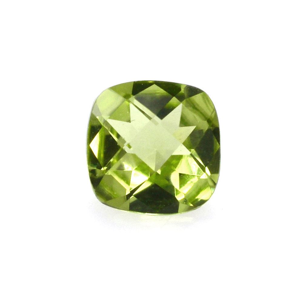 PERIDOT CHECKER CUT CUSHION (1ST) 4.50MM 0.45 Cts.