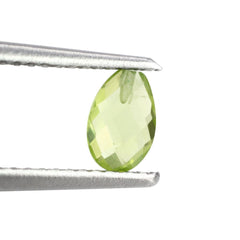 PERIDOT BRIOLETTE PEAR (HALF DRILL) (SI) 6X4MM 0.51 Cts.