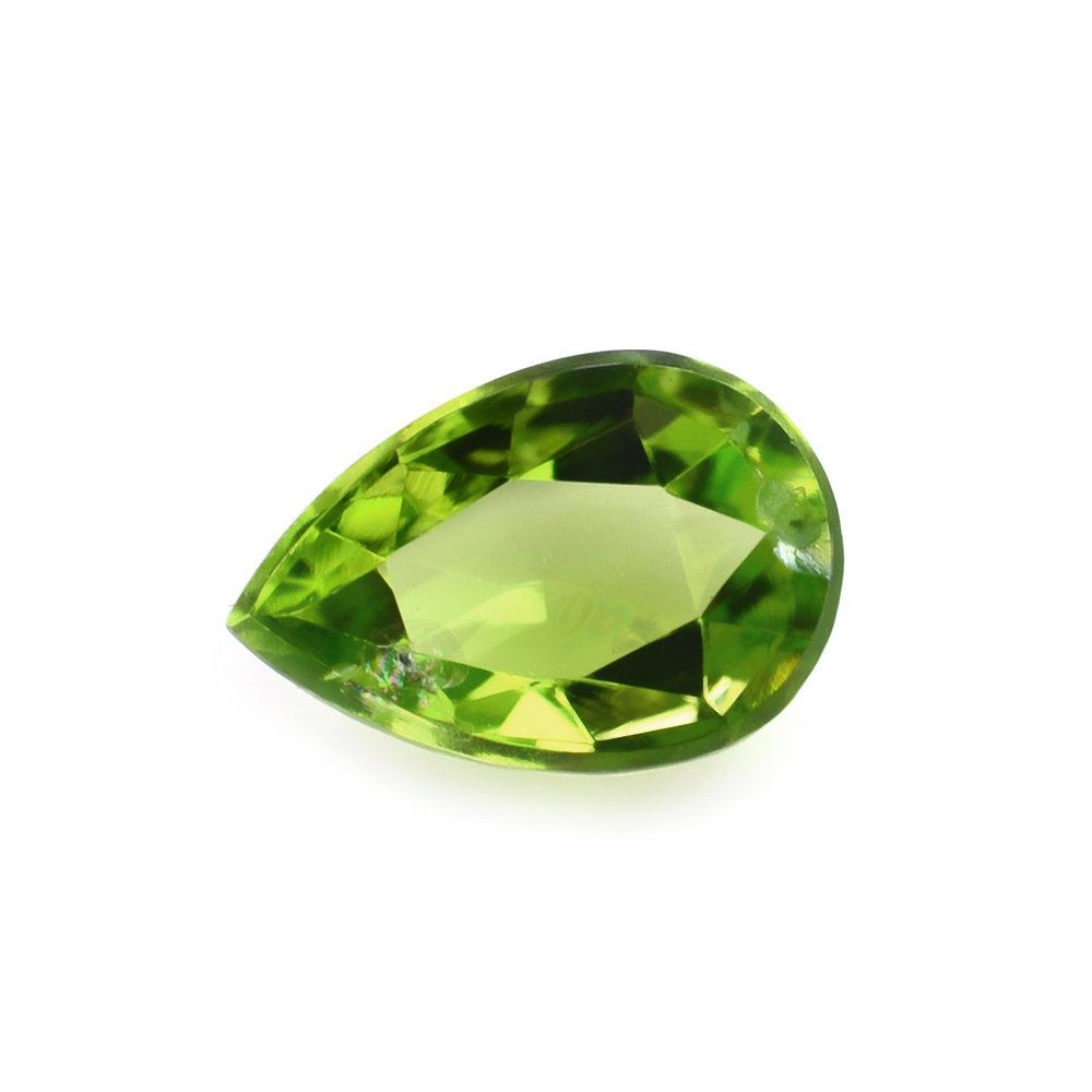 PERIDOT ROSE CUT PEAR CAB (SI) 9X6MM 1.42 Cts.