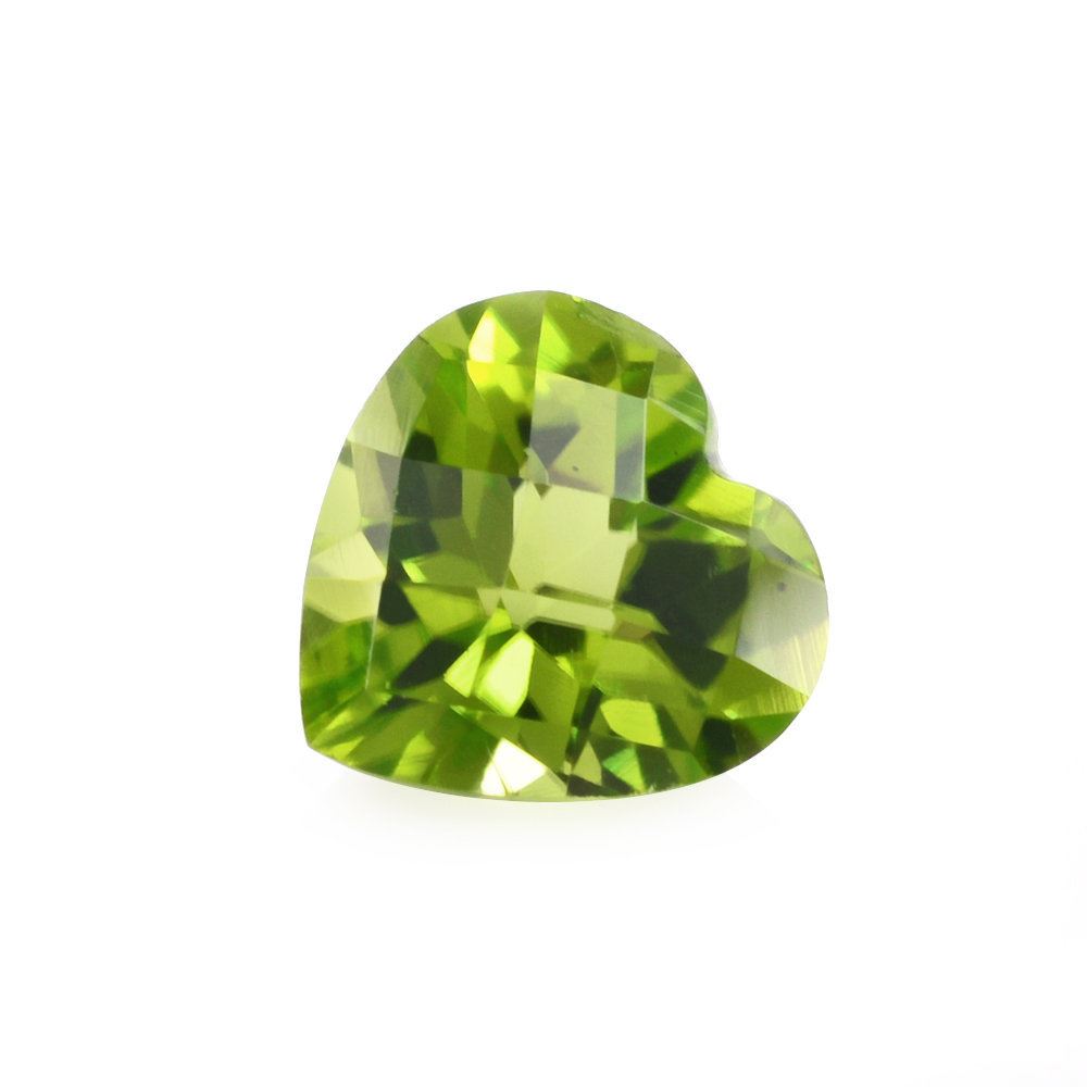 PERIDOT CHECKER CUT HEART (SI) 8MM 1.95 Cts.