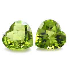 PERIDOT CHECKER CUT HEART (SI) 8MM 1.95 Cts.