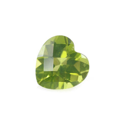 PERIDOT CHECKER CUT HEART (GREEN/SI) 7MM 1.40 Cts.