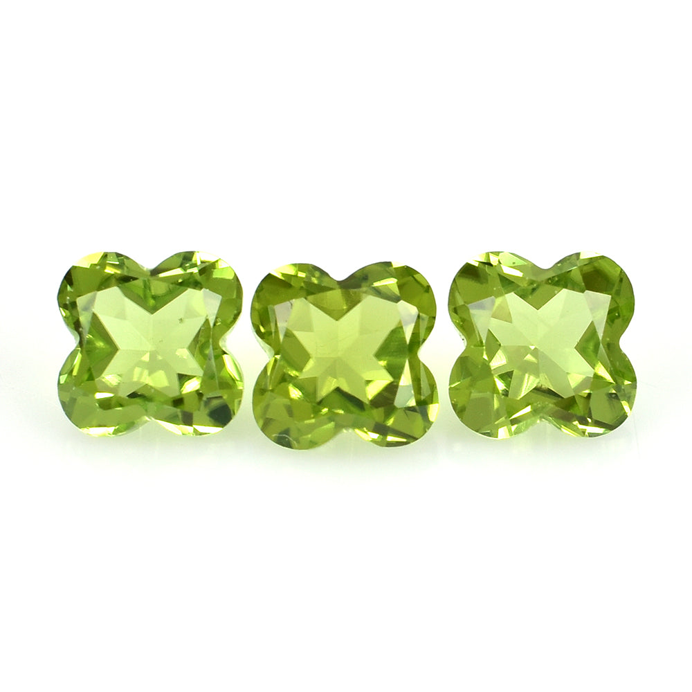 PERIDOT CUT CLOVER (CLEAN ) 6MM (THICKNESS:-3.60-4.00MM) 1.20 Cts.