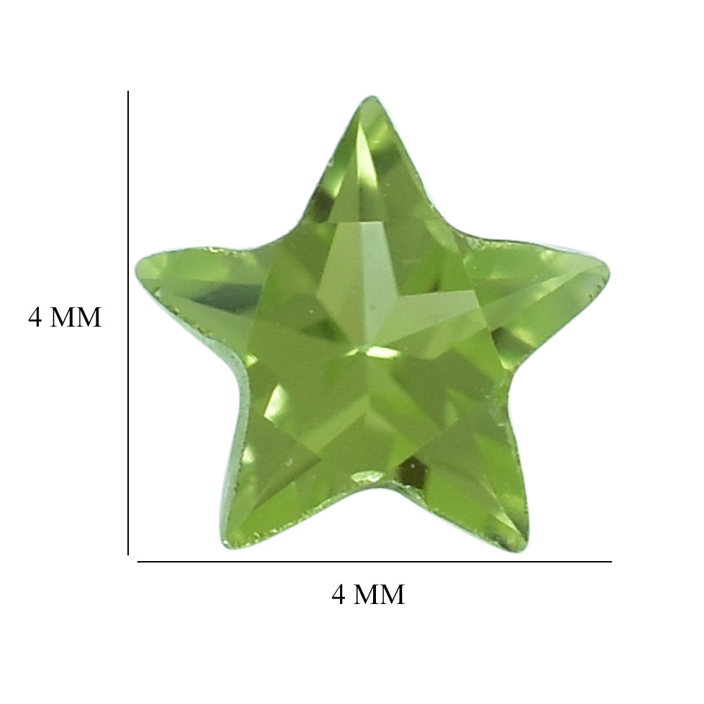 PERIDOT CUT STAR (CLEAN ) 4MM (THICKNESS:-2.60-3.00MM) 0.24 Cts.