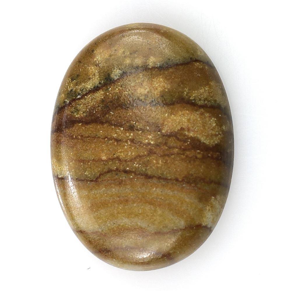 PICTURE JASPER PLAIN OVAL CAB (BROWN WITH MATRIX) 20X15 MM 9.71 Cts.