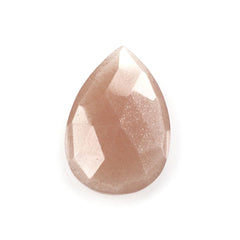 PEACH MOONSTONE ROSE CUT BRIOLETTE PEAR 22X15MM 9.26 Cts.