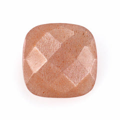 PEACH MOONSTONE BRIOLETTE CUSHION 10MM 3.55 Cts.