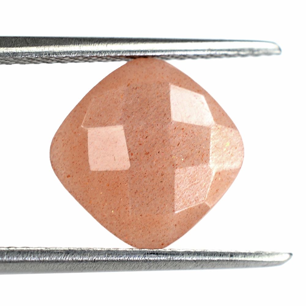 PEACH MOONSTONE BRIOLETTE CUSHION 10MM 3.55 Cts.