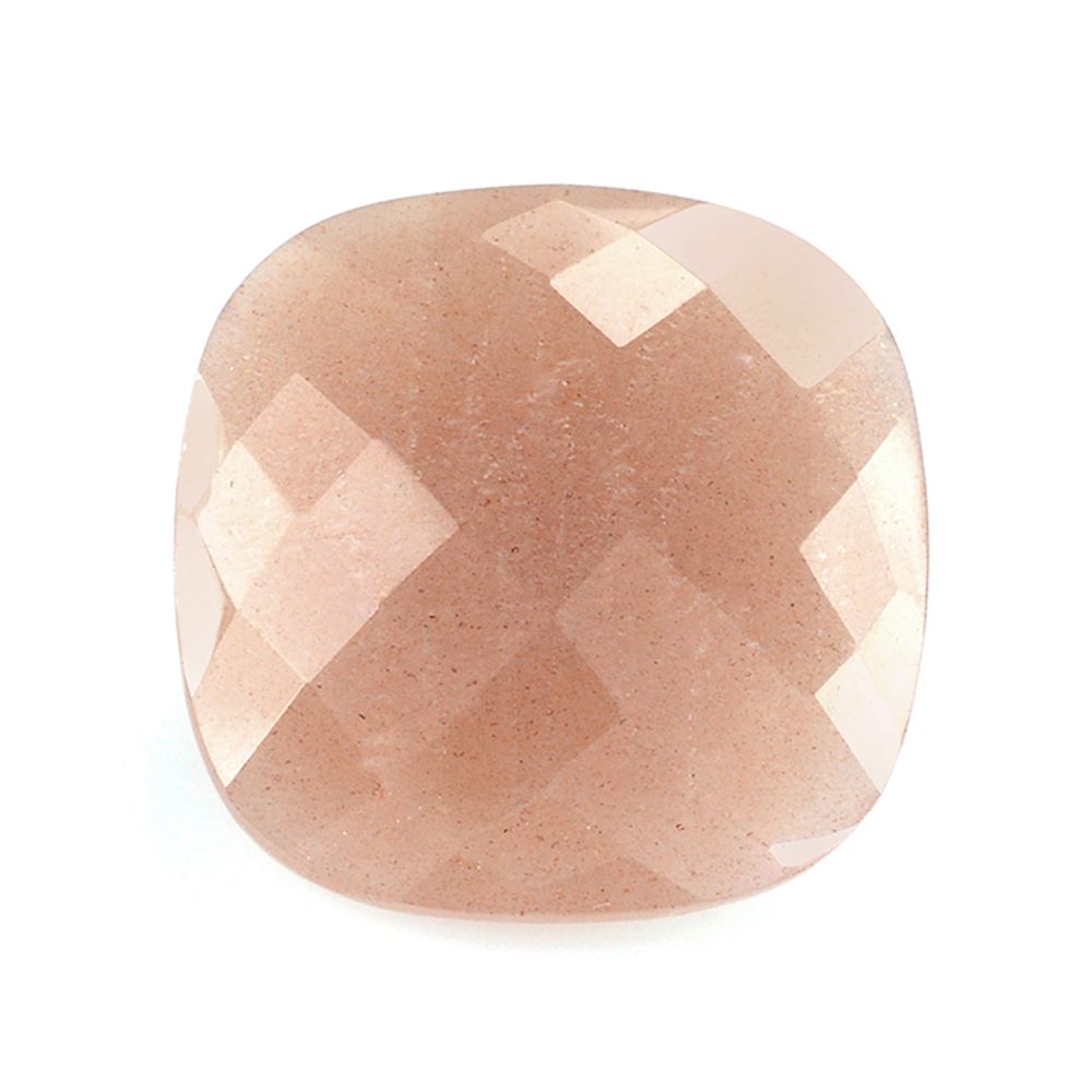 PEACH MOONSTONE CHECKER CUT CUSHION 20MM 22.54 Cts.