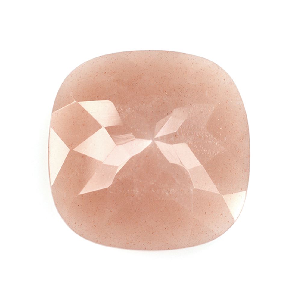 PEACH MOONSTONE CHECKER CUT CUSHION 20MM 22.54 Cts.