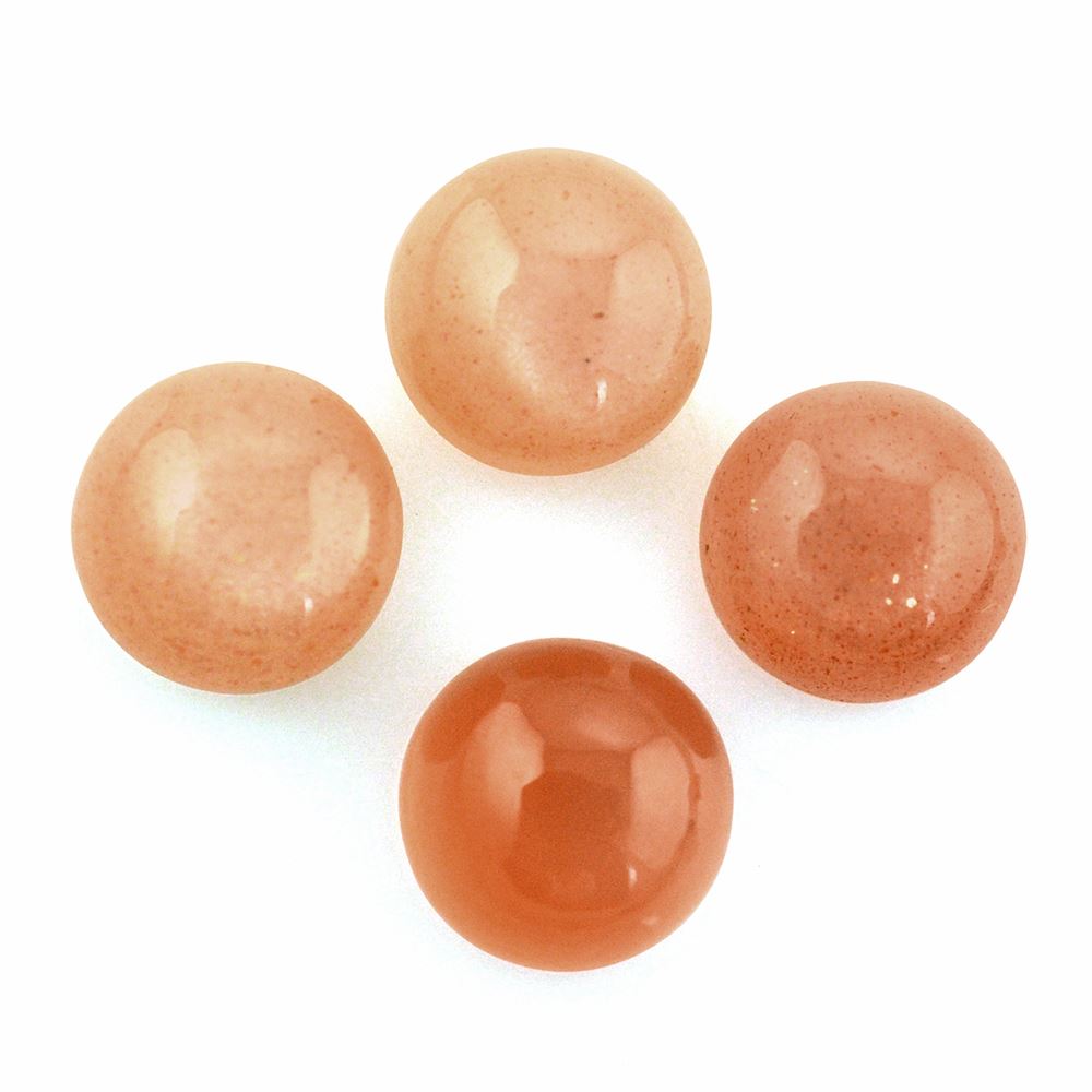 PEACH MOONSTONE ROUND CAB 6MM 0.99 Cts.