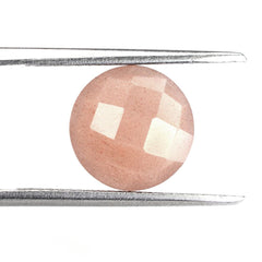 PEACH MOONSTONE BRIOLETTE ROUND 10MM 3.30 Cts.