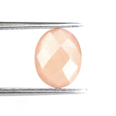 PEACH MOONSTONE BRIOLETTE OVAL 10X8MM 2.34 Cts.