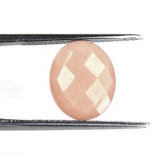 PEACH MOONSTONE BRIOLETTE OVAL 12X10MM 4.10 Cts.