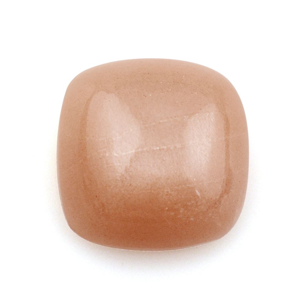 PEACH MOONSTONE CUSHION CAB 12MM 6.59 Cts.