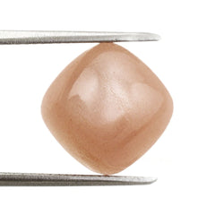 PEACH MOONSTONE CUSHION CAB 12MM 6.59 Cts.