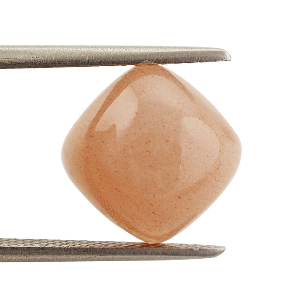 PEACH MOONSTONE CUSHION CAB 10MM 4.45 Cts.