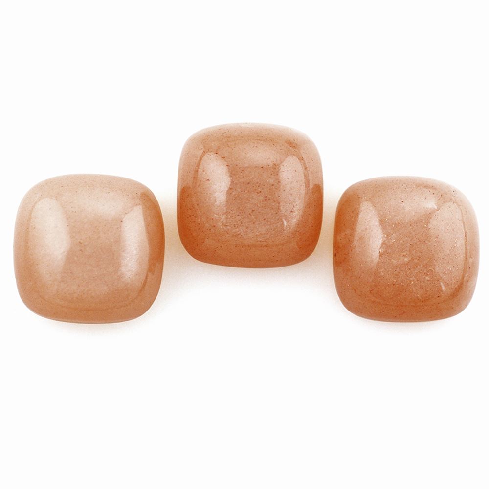 PEACH MOONSTONE CUSHION CAB 10MM 4.45 Cts.