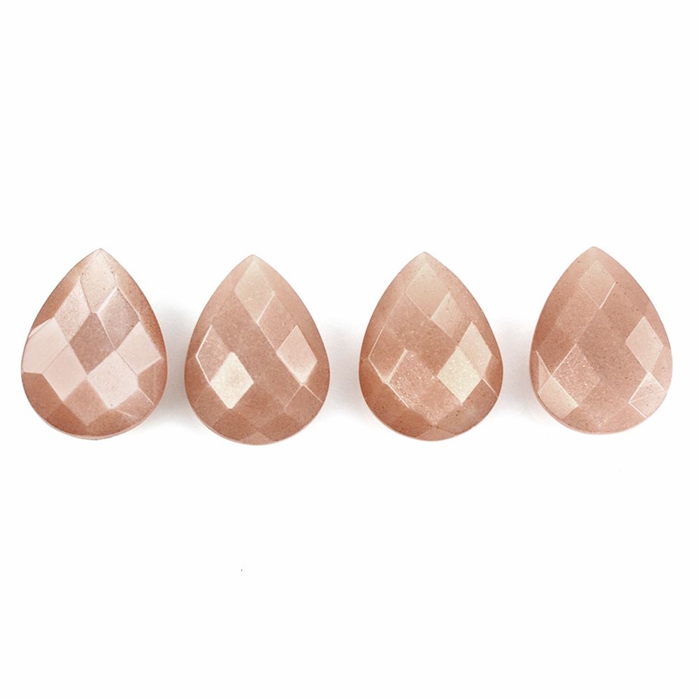 PEACH MOONSTONE BRIOLETTE PEAR 16X12MM 6.91 Cts.