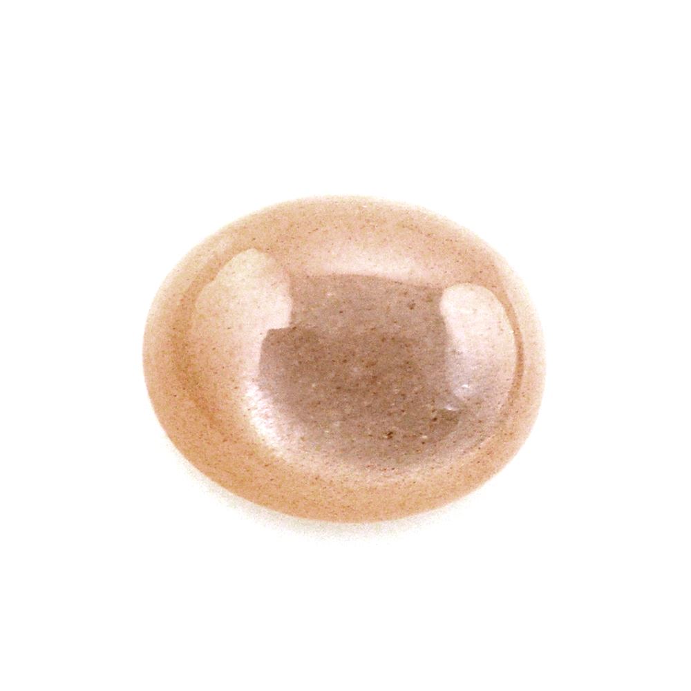 PEACH MOONSTONE OVAL CAB 10X8MM 2.63 Cts.