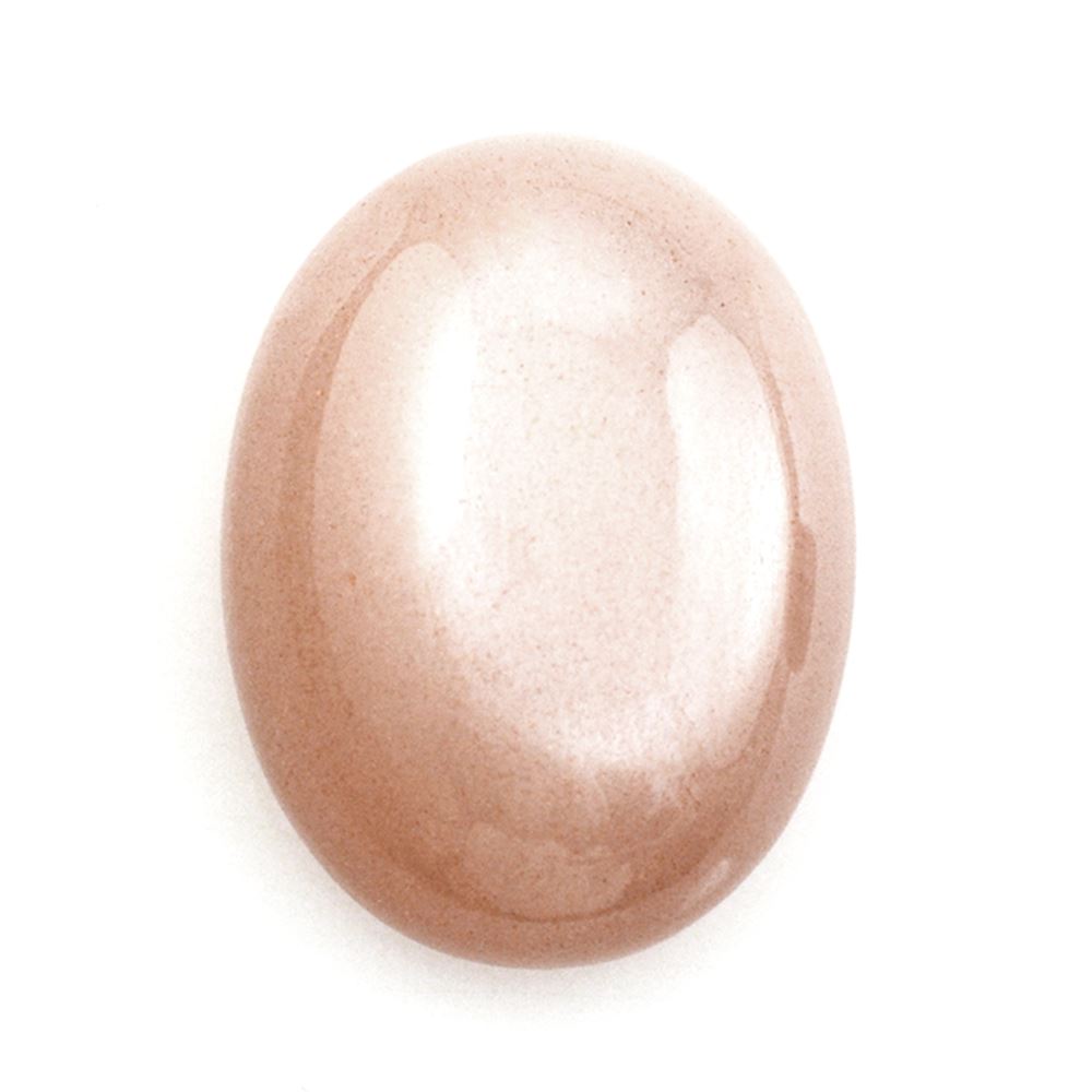 PEACH MOONSTONE OVAL CAB 16X12MM 8.63 Cts.