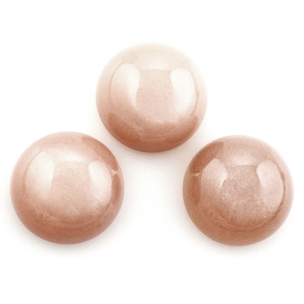 PEACH MOONSTONE ROUND CAB 14MM 9.85 Cts.