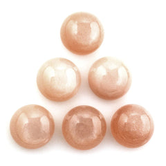 PEACH MOONSTONE ROUND CAB 10MM 3.76 Cts.