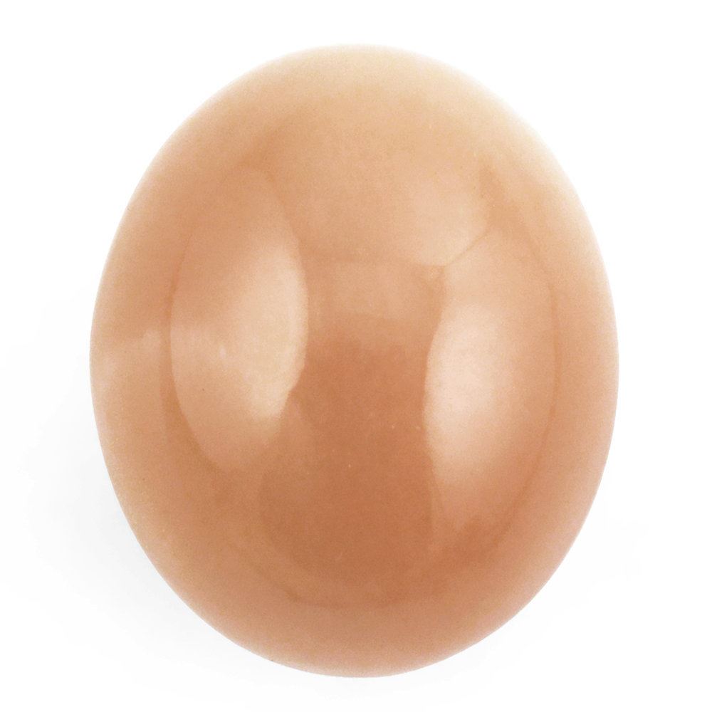 PEACH MOONSTONE PLAIN OLIVE (HALF DRILL) 18X15MM 27.40 Cts.