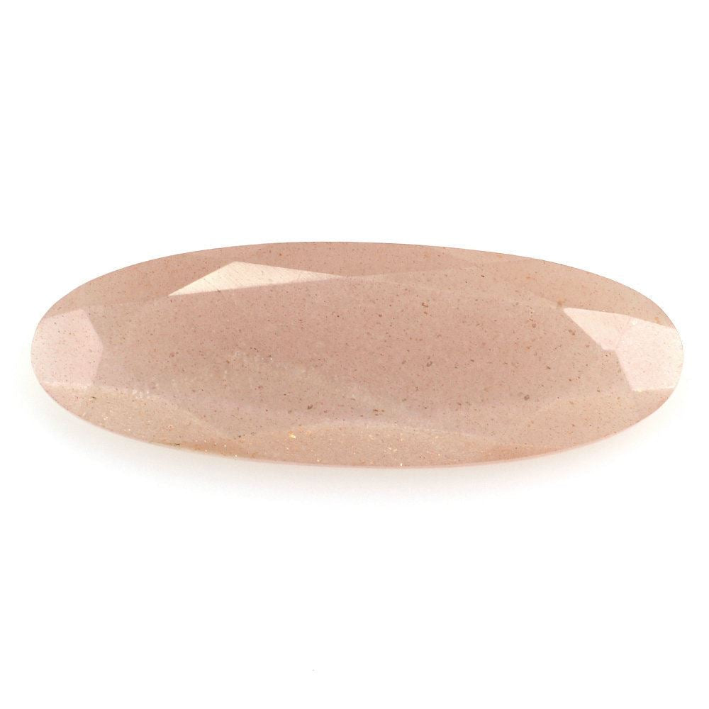 PEACH MOONSTONE BOTH SIDE TABLE CUT OVAL 28.50X10MM 9.02 Cts.