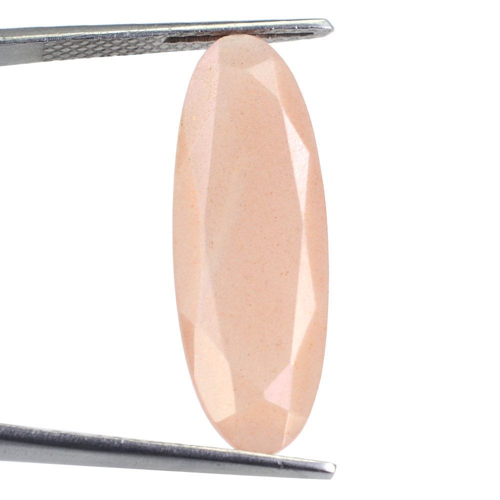 PEACH MOONSTONE BOTH SIDE TABLE CUT OVAL 28.50X10MM 9.02 Cts.