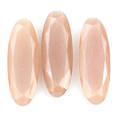 PEACH MOONSTONE BOTH SIDE TABLE CUT OVAL 28.50X10MM 9.02 Cts.