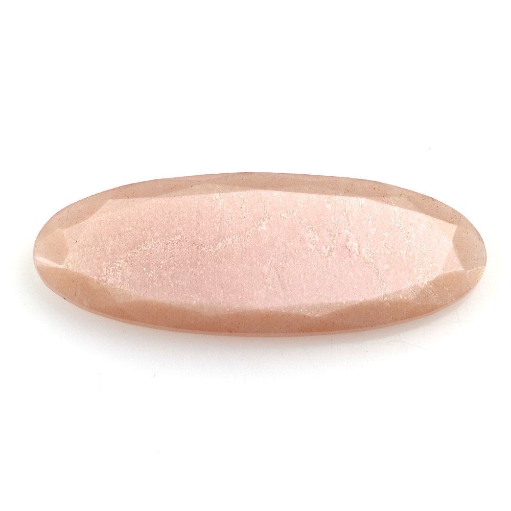 PEACH MOONSTONE BOTH SIDE TABLE CUT OVAL 35X13MM 13.80 Cts.