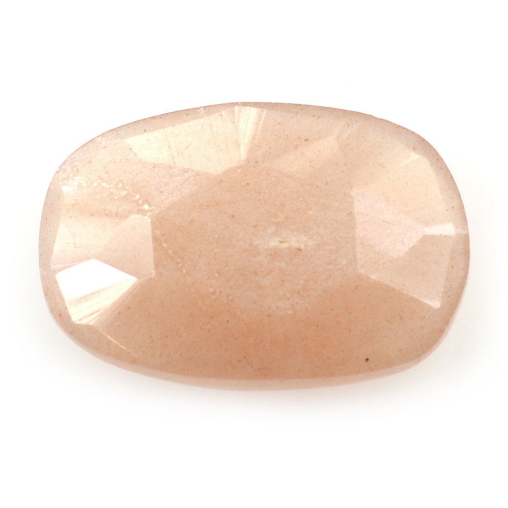 PEACH MOONSTONE ROSE CUT BRIOLETTE IRREGULAR CUSHION 12X8MM 2.53 Cts.