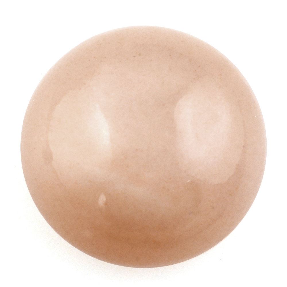 PEACH MOONSTONE LENTIL ROUND 15MM 13.68 Cts.