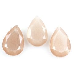 PEACH MOONSTONE BOTH SIDE TABLE CUT PEAR 12X8MM 2.16 Cts.