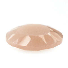 PEACH MOONSTONE CONCAVE ROUND FLAT COIN 12MM 3.87 Cts.