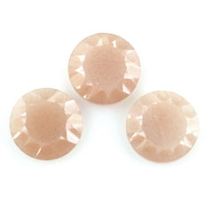 PEACH MOONSTONE CONCAVE ROUND FLAT COIN 12MM 3.87 Cts.