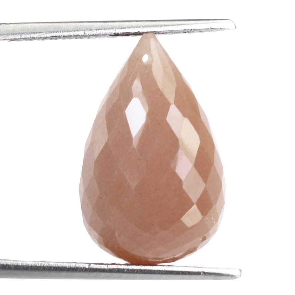 PEACH MOONSTONE FACETED DROPS (FULL DRILL) 19X12MM 16.06 Cts.