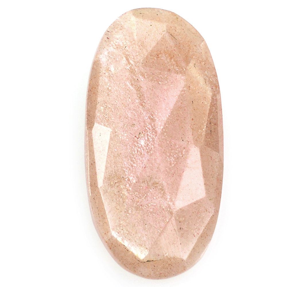 PEACH MOONSTONE ROSE CUT BRIOLETTE OVAL 20X10MM 6.15 Cts.