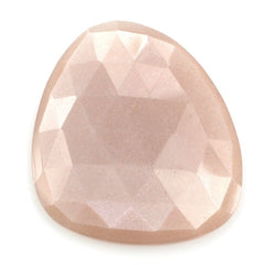 PEACH MOONSTONE ROSE CUT IRREGULAR PEARISH CAB 28X26MM 22.42 Cts.