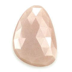 PEACH MOONSTONE ROSE CUT IRREGULAR PEARISH CAB 29X20MM 17.80 Cts.