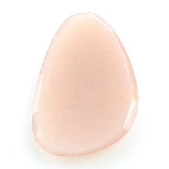 PEACH MOONSTONE ROSE CUT IRREGULAR PEARISH CAB 29X20MM 17.80 Cts.