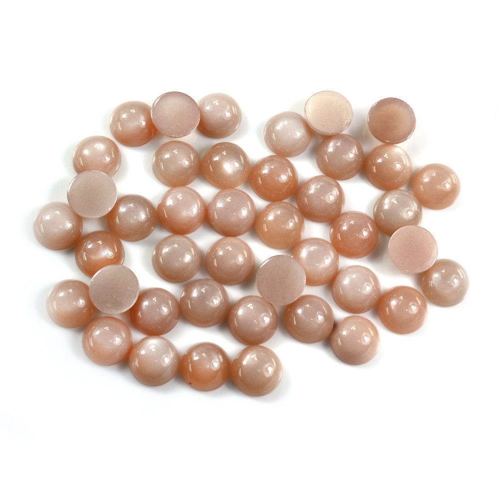 PEACH MOONSTONE ROUND CAB 10MM 3.25 Cts.