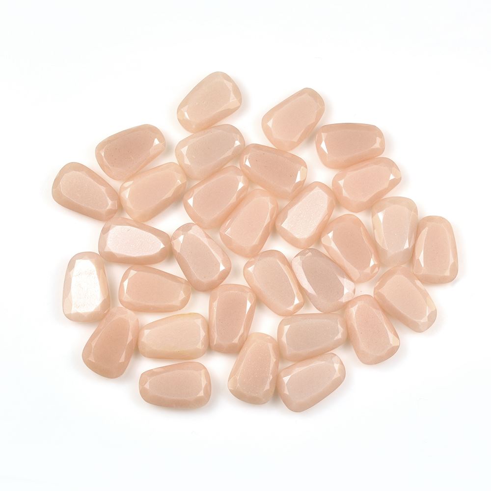 PEACH MOONSTONE BOTH SIDE TABLE CUT TAPPERED15.20X10X7.80 MM 4.84 Cts.