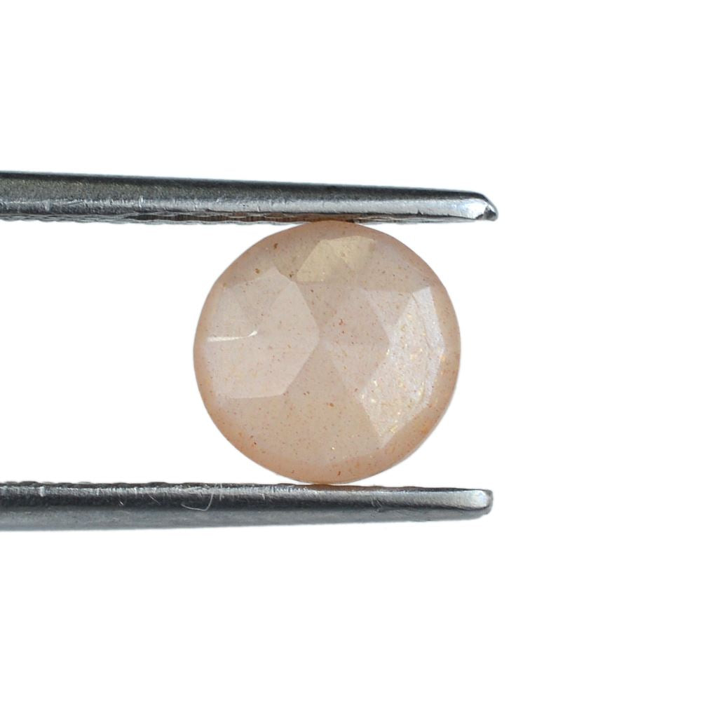 PEACH MOONSTONE ROSE CUT BRIOLETTE ROUND 8 MM 1.41 Cts.