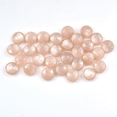 PEACH MOONSTONE ROSE CUT BRIOLETTE ROUND 8 MM 1.41 Cts.