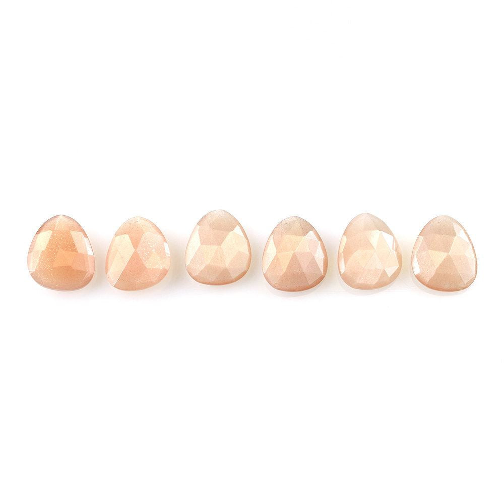 PEACH MOONSTONE ROSE CUT BRIOLETTE TRILLIONISH 13X11MM 3.23 Cts.