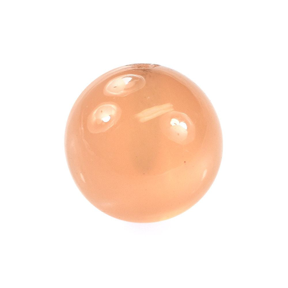 PEACH MOONSTONE PLAIN ROUND BALL (HALF DRILL-1.20MM) 8.50-9MM 4.65 Cts.